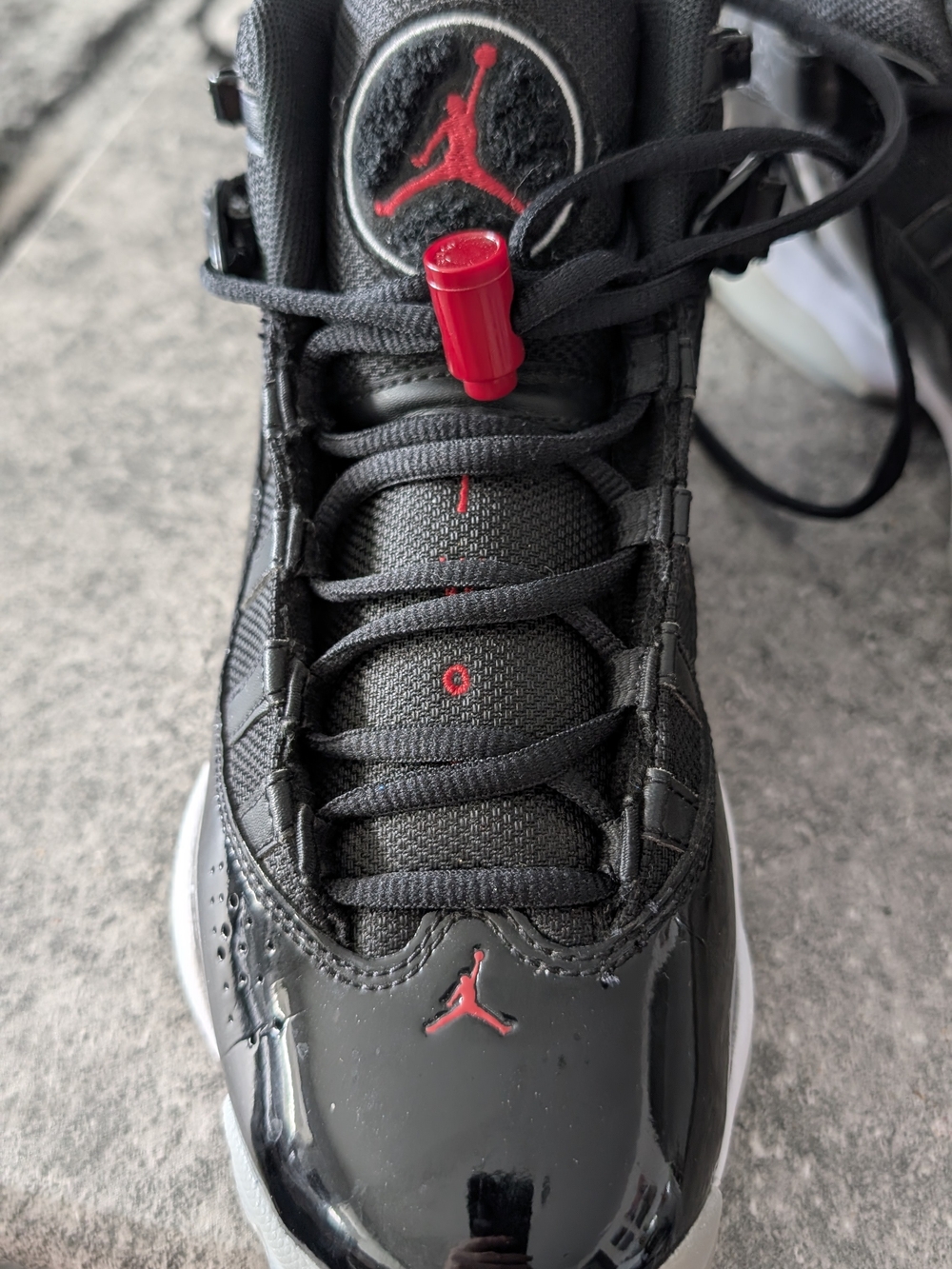 Nike Air Jordan 6 Rings Size 6Y Black/Red Sneakers